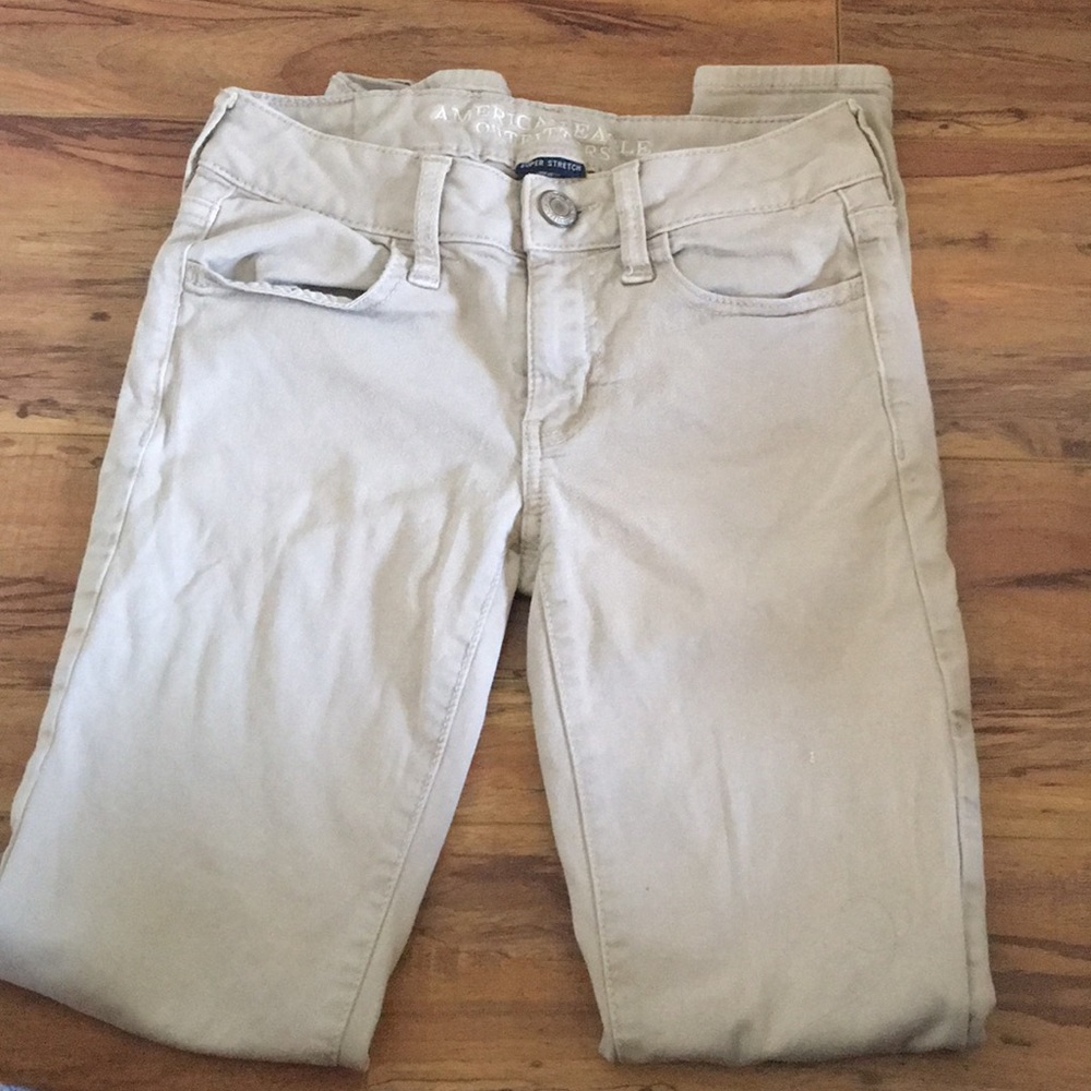 Khaki jeans.